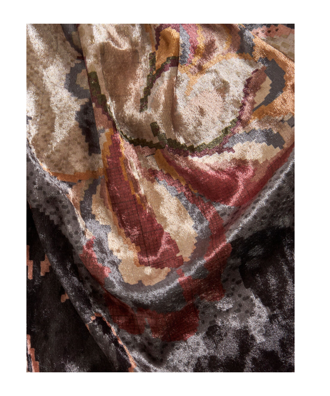 Etro Multicolor Flared Pants With All-over Motif In Velvet Woman In Black