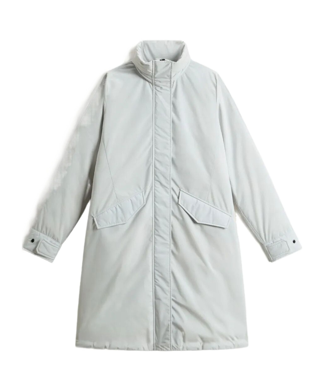Woolrich Cloud Stand-collar Belted Coat In Metallic