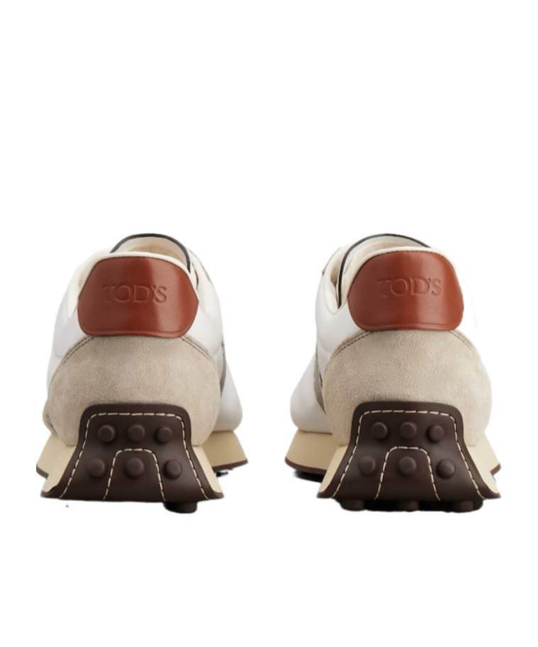 Tod's Multicolor Leather And Suede Sneakers In White