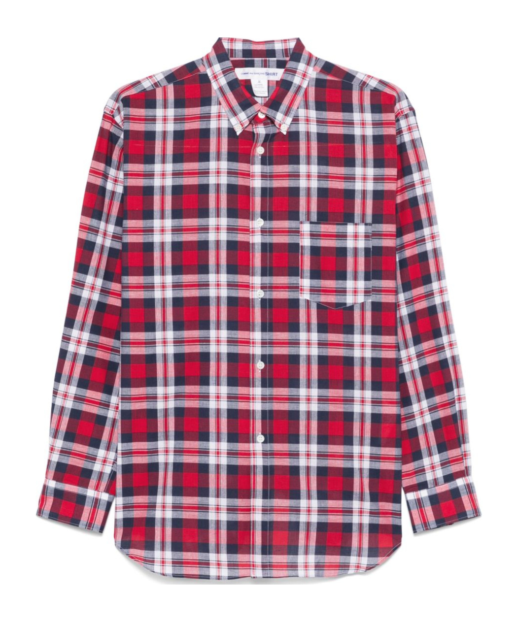 Comme Des Garçons Plaid Pattern Shirt Featuring Box-pleat Detail