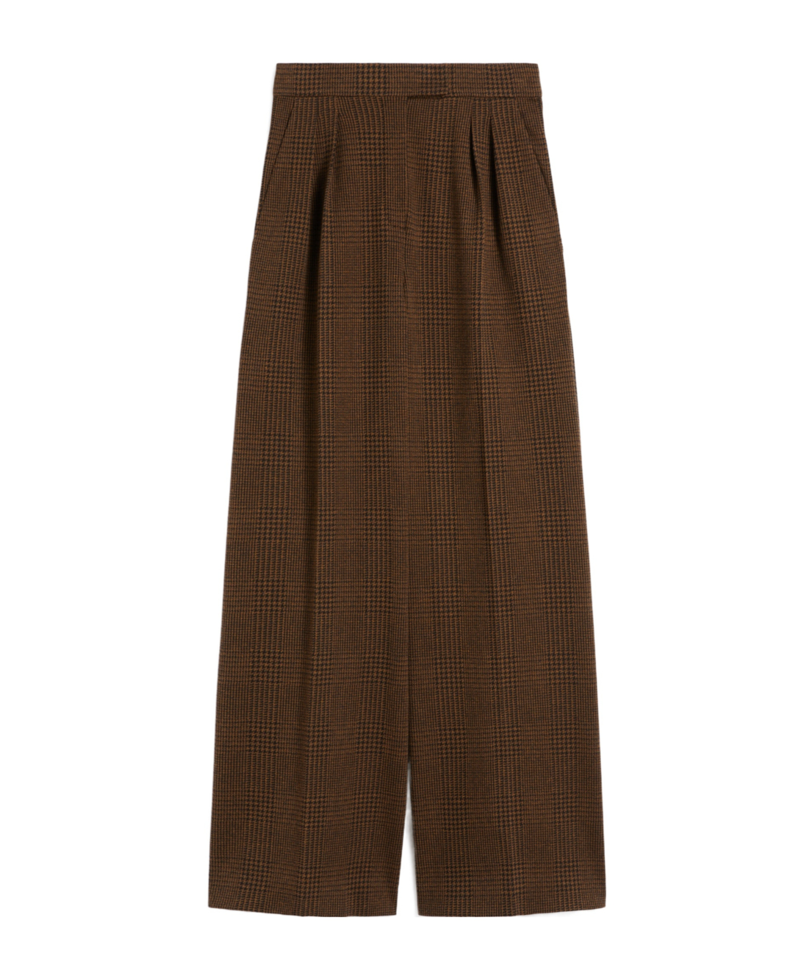 Max Mara Patterned Cotton And Wool Jersey Trousers In Brown