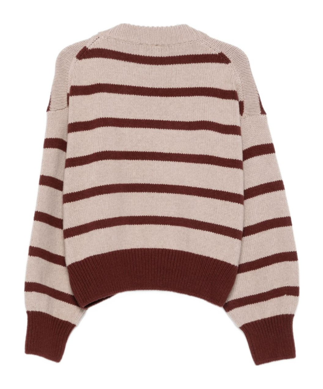 Alysi Striped Wool Jumper In Burgundy