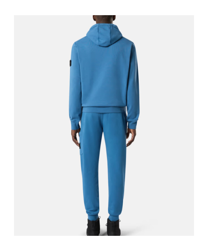 Stone Island Hooded Sweatshirt With Pockets In Blue