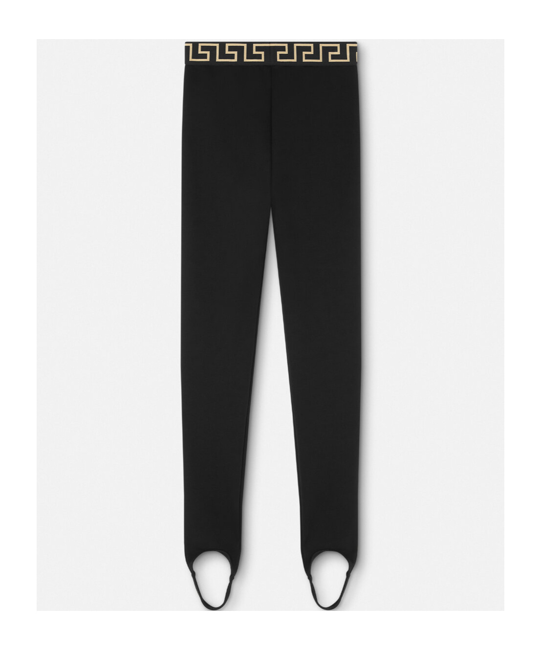 Versace Leggings Sportivi Con Sottopiede Bordo Greca In Black
