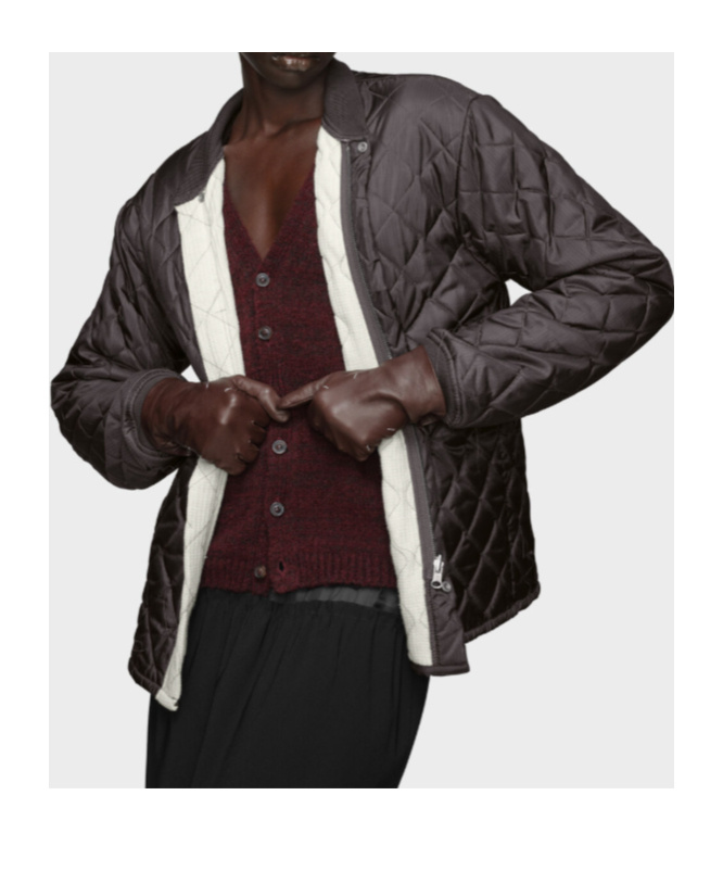 Maison Margiela Quilted Bomber Jacket In Neutral