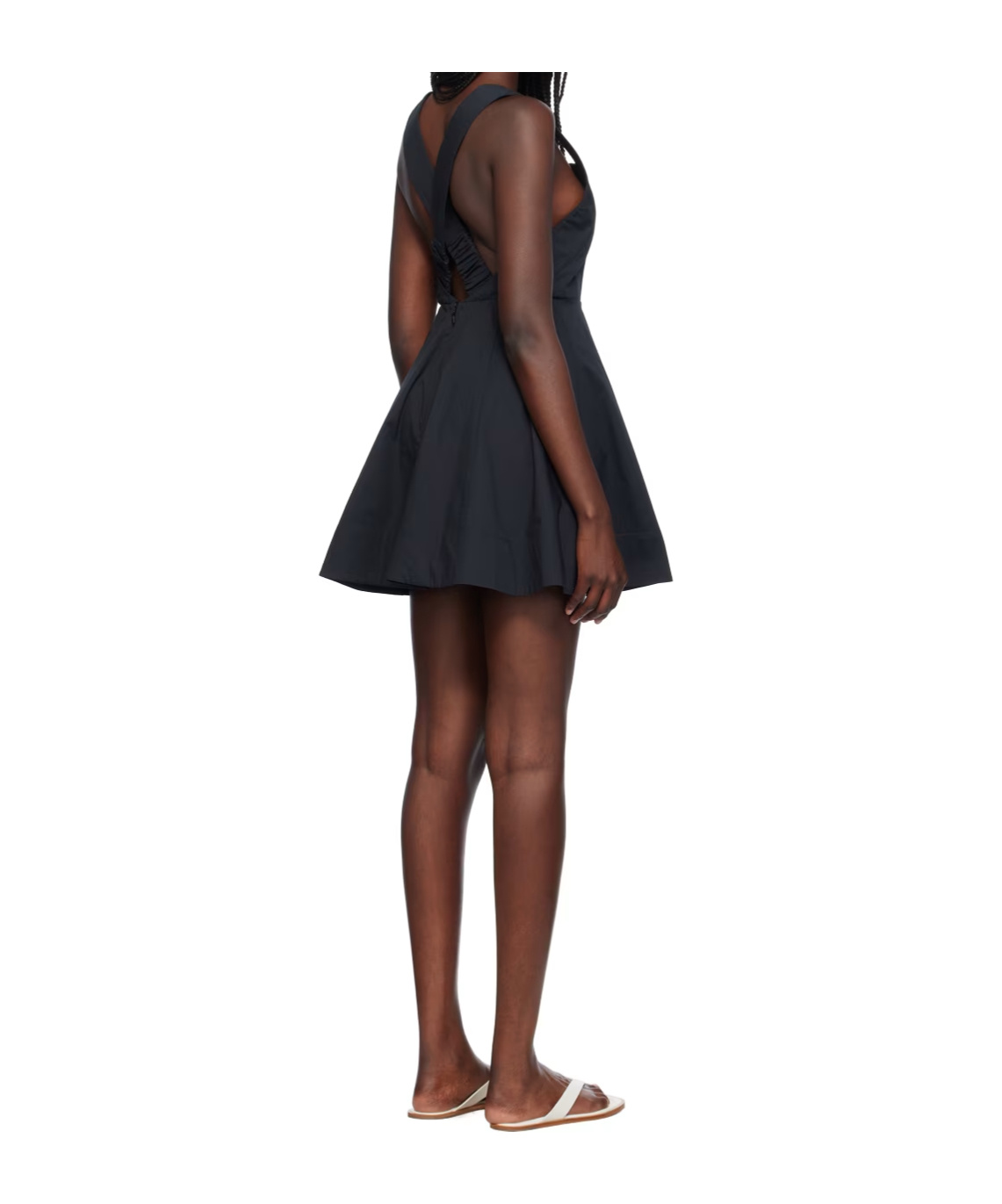 Staud Mini Teresa Cotton Minidress In Black