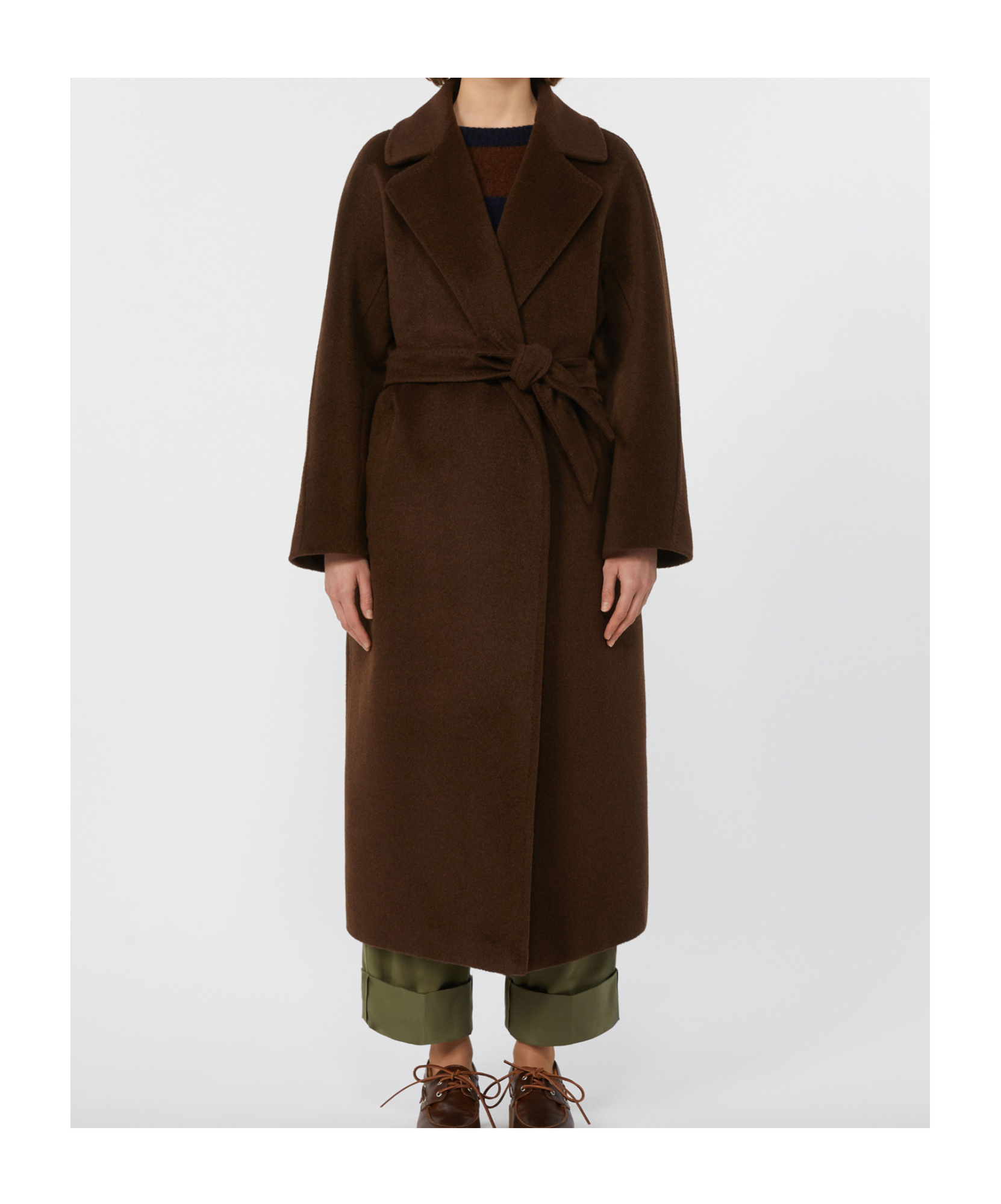Weekend Max Mara Abrigo Largo De Lana Y Alpaca In Burgundy