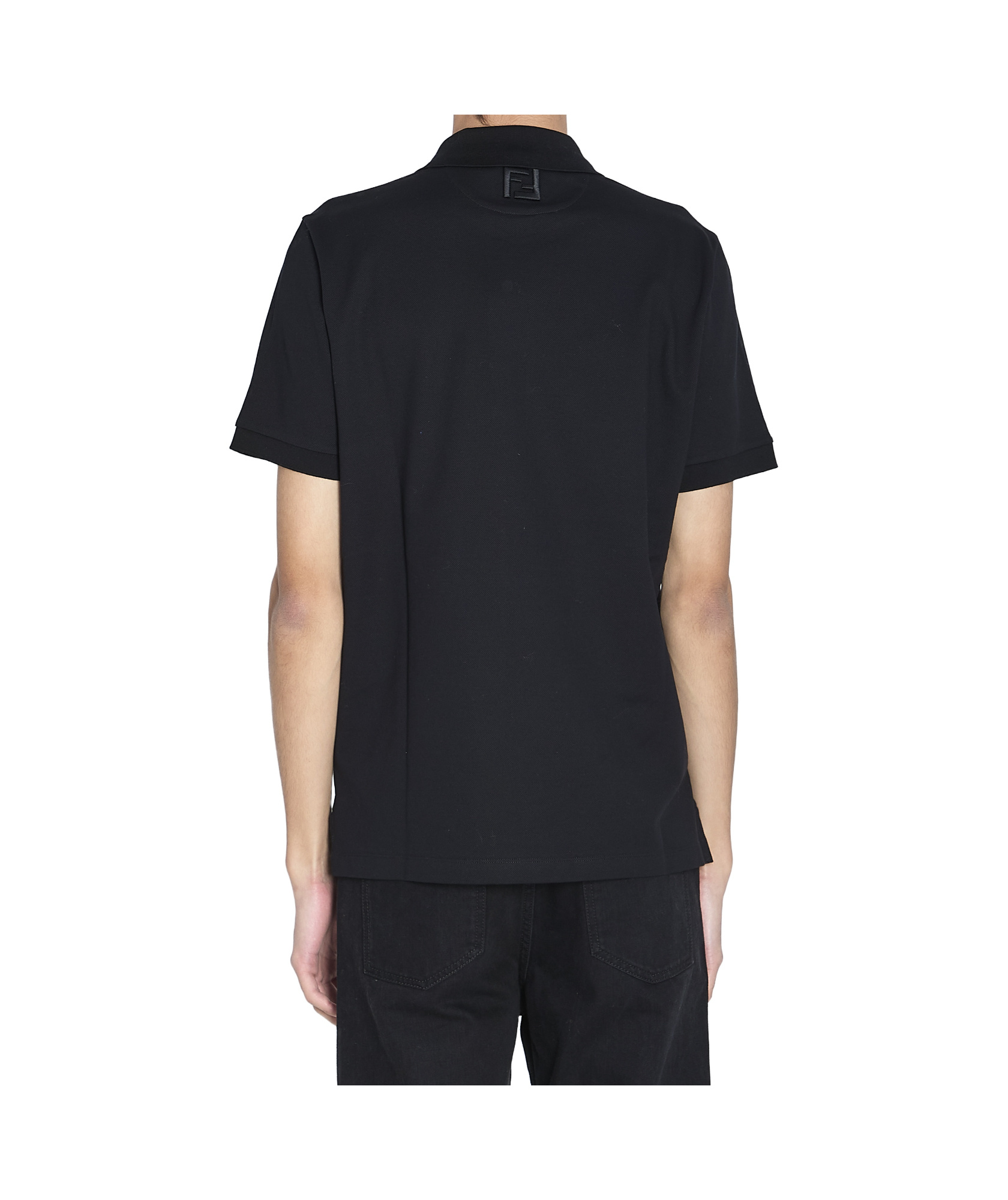 Fendi Logoed Polo Shirt In Black
