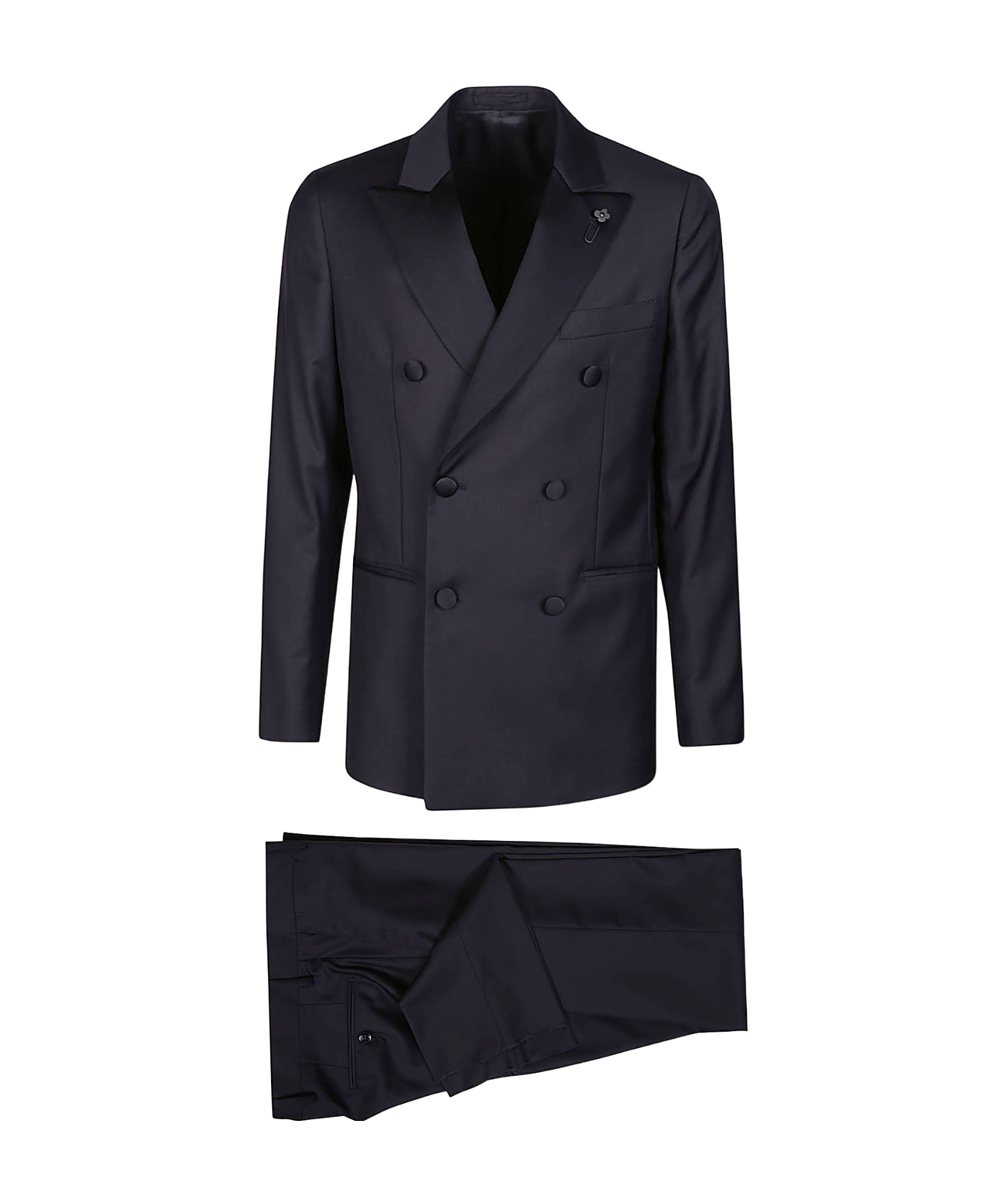 Shop Lardini Long-sleeved Suit In Black
