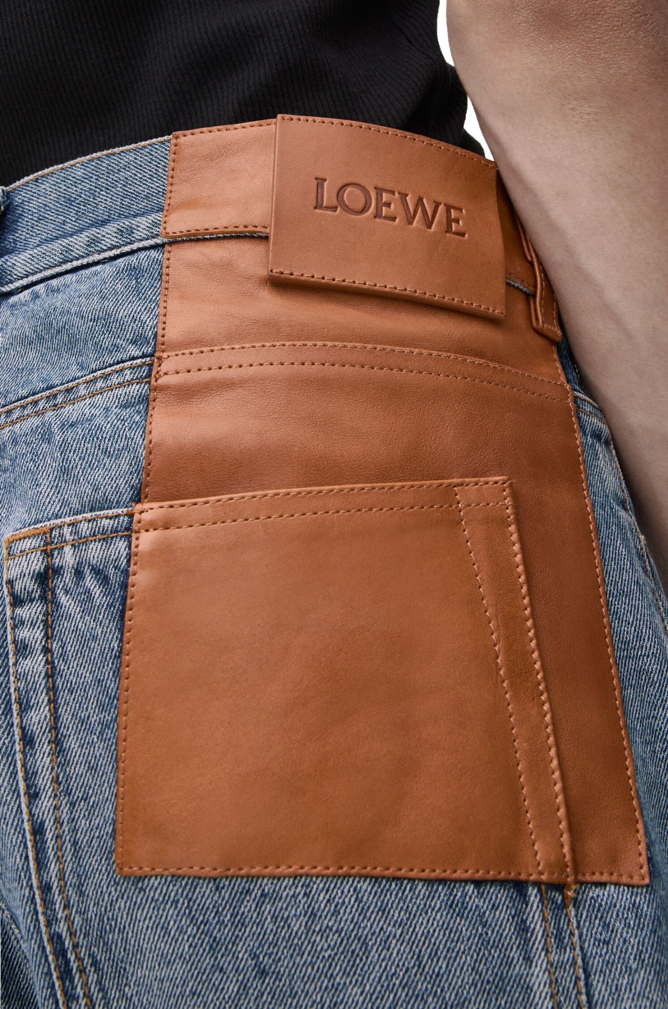 Loewe Logo-patch Straight Jeans In Blue