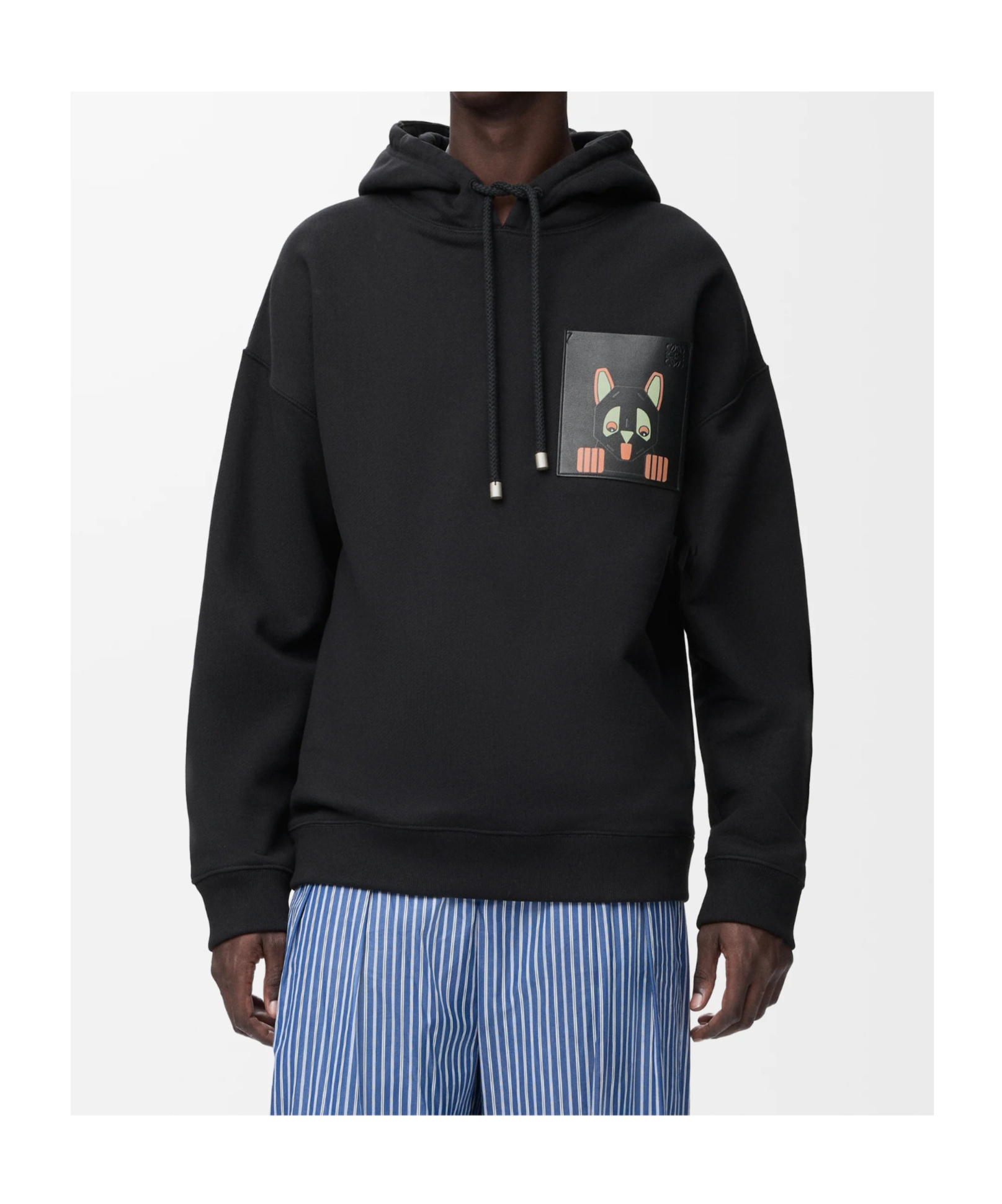 Loewe X Louis Wain Cotton-blend Cat-pocket Hoodie In Black