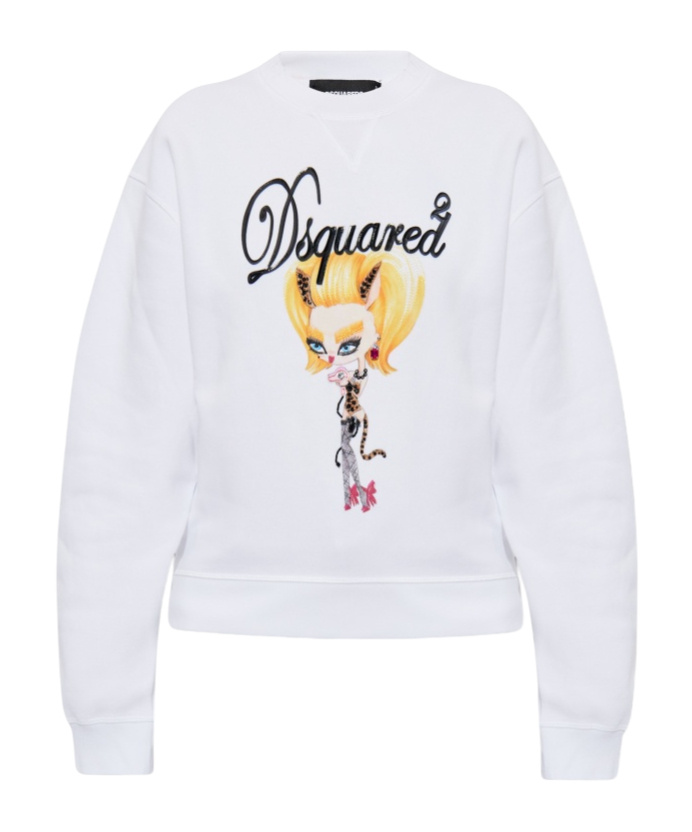 Dsquared2 Long-sleeved Sweatshirt In White