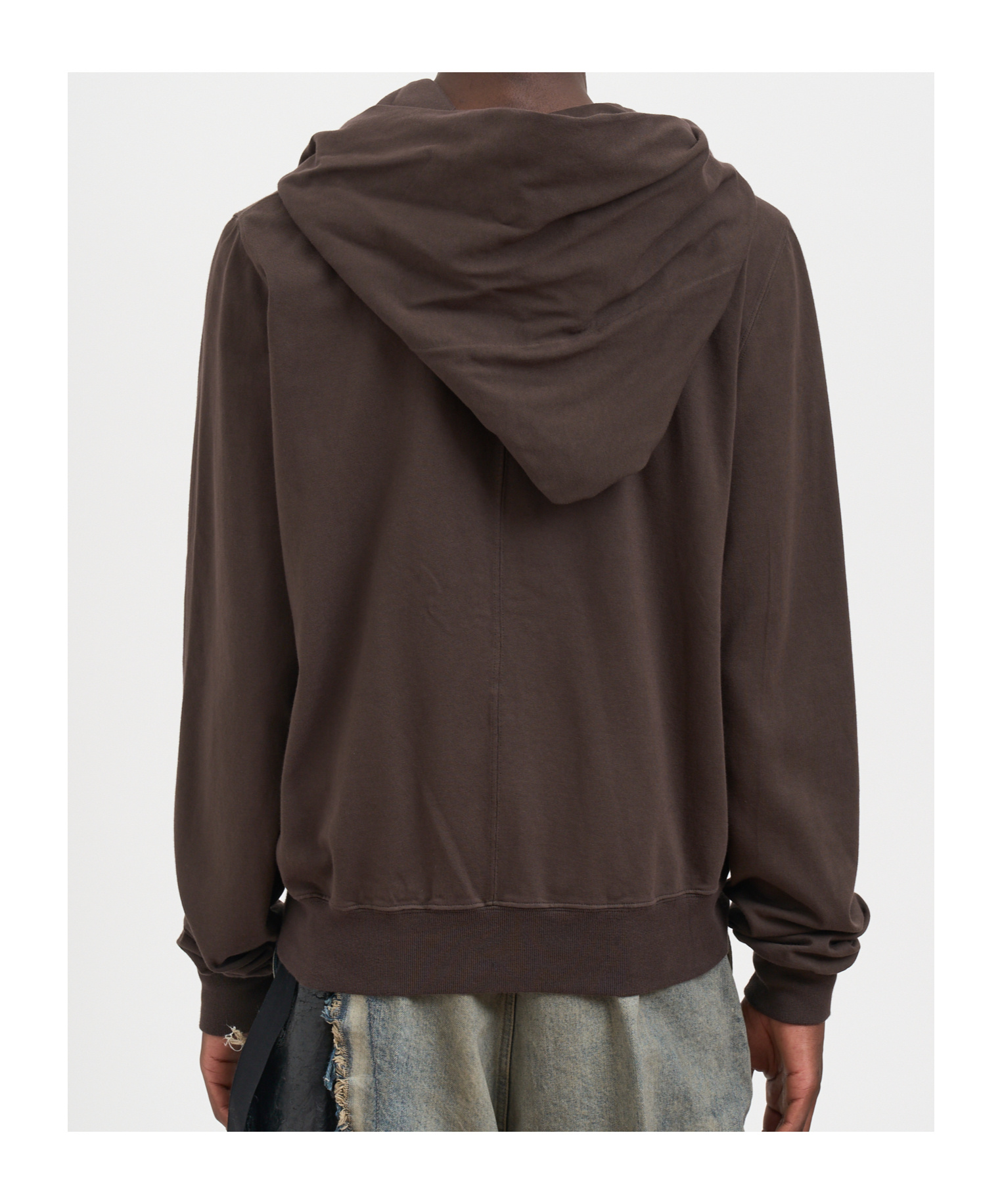 Rick Owens Drkshdw Asymmetric Zip-fastening Hoodie In Brown