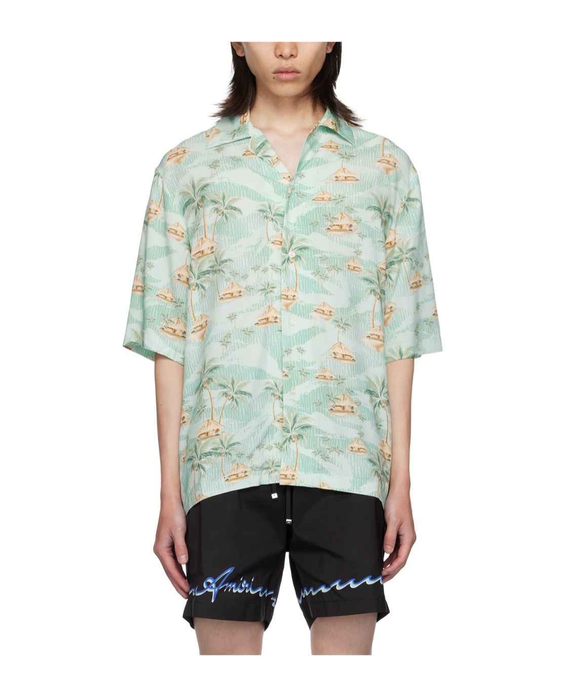 Amiri Printed Short-sleeved Shirt In Green