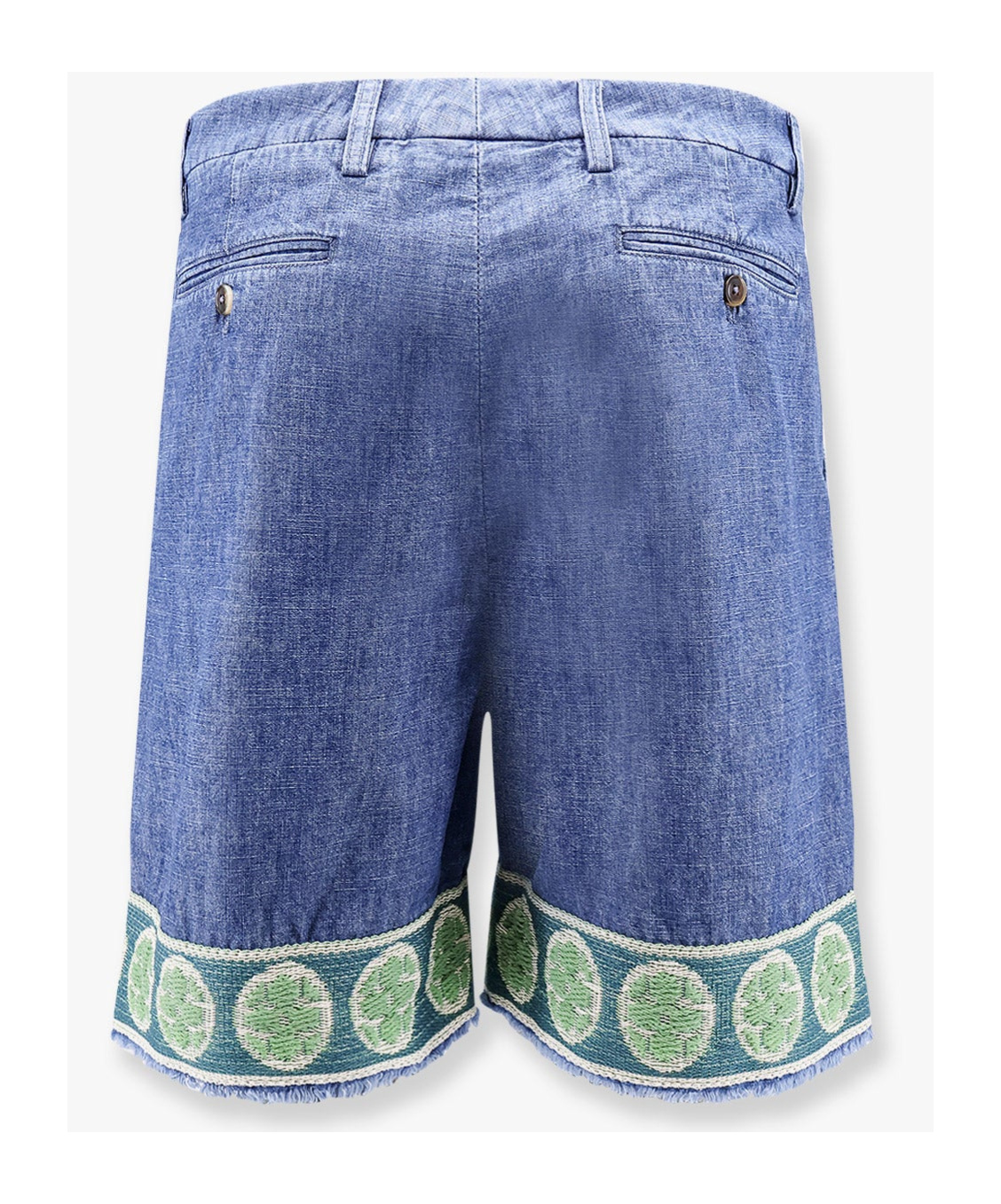 Valentino Jacquard-hem Denim Bermuda Shorts In Blue