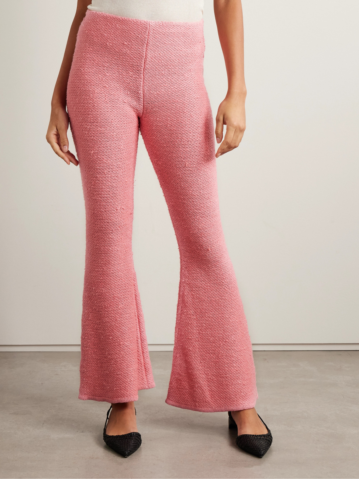 Gabriela Hearst Knitted Flared Pants In Pink