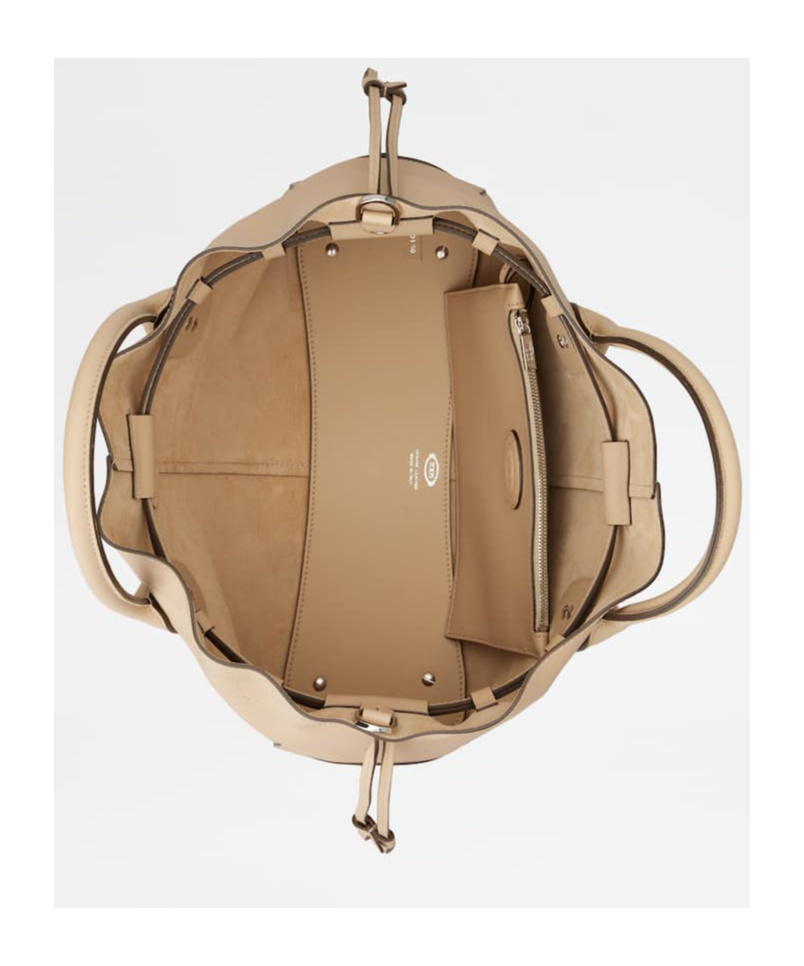 Tod's Small Di Leather Tote Bag In Nude