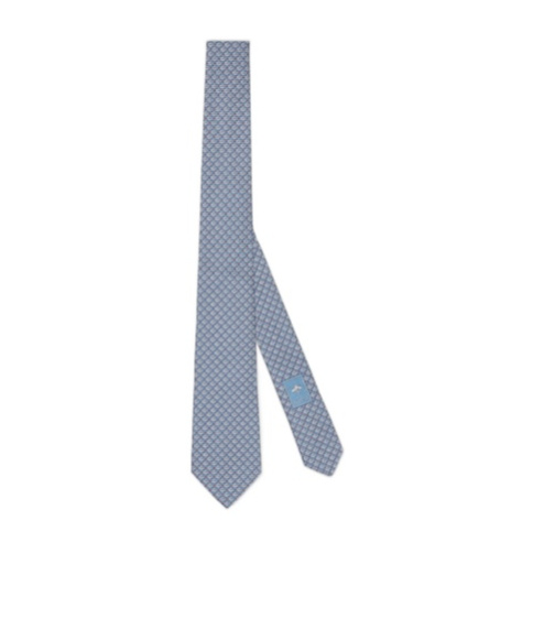 Gucci Double G Silk Jacquard Tie In Blue