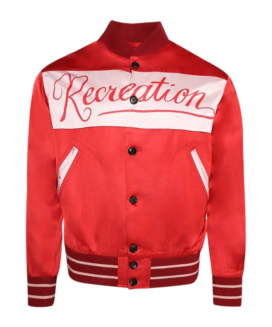 Bode Postcard Rally Jacket In Red