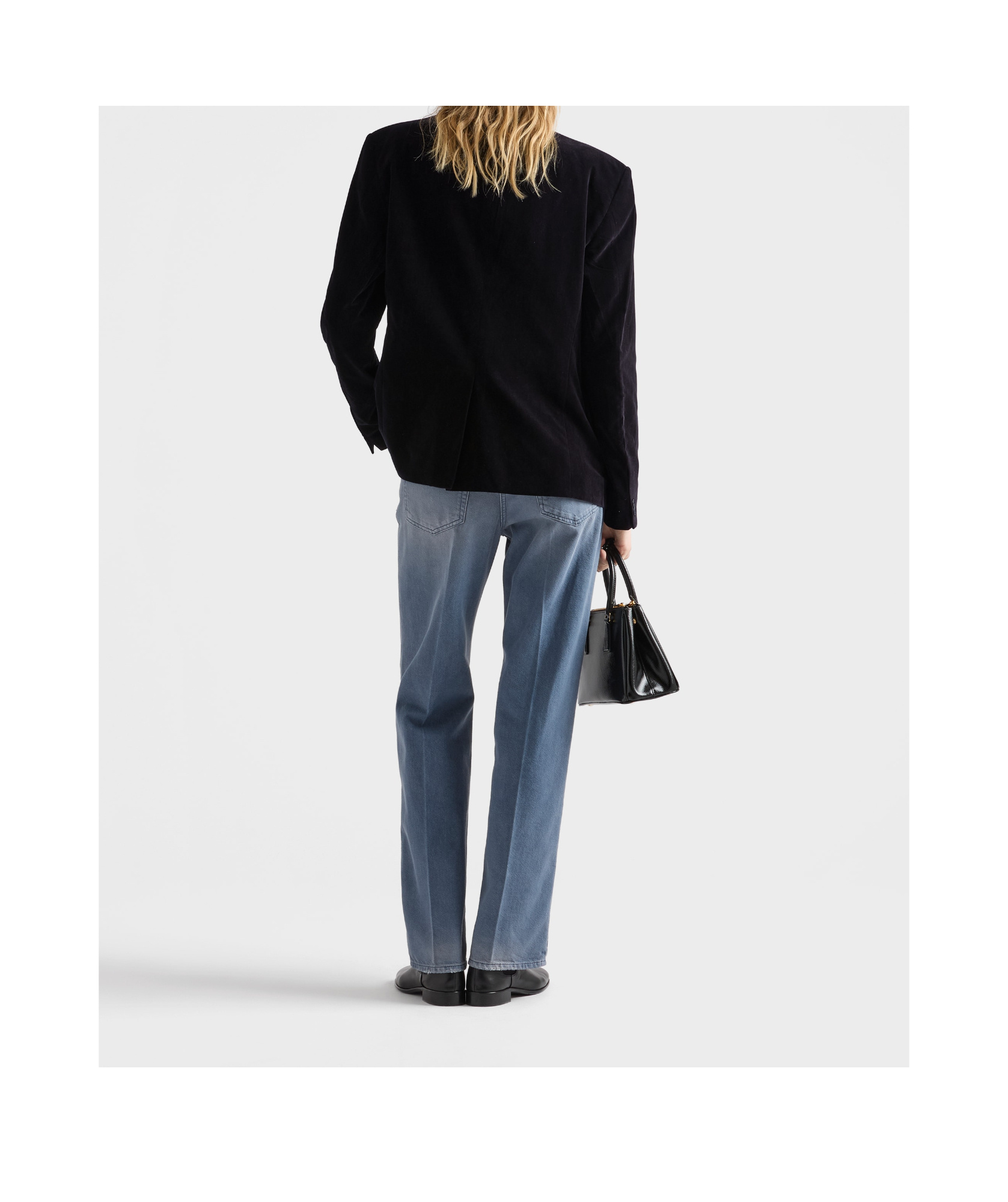 Prada Single-breasted Velvet Jacket In Black