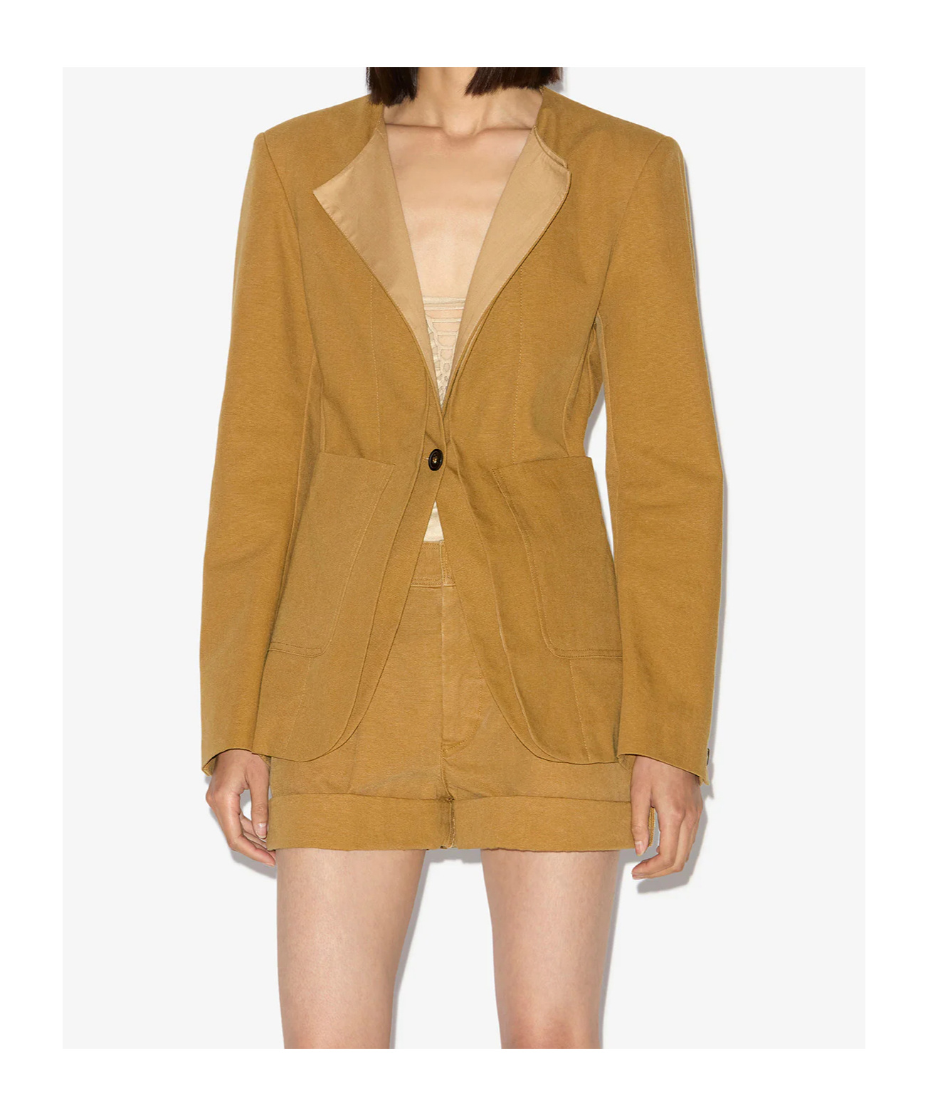 ISABEL MARANT FRANCIA COLLARLESS COTTON JACKET