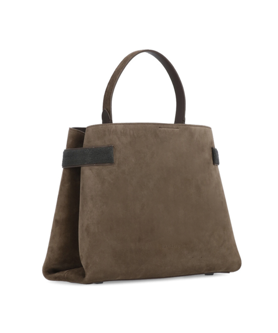 Brunello Cucinelli Suede Tote Bag In Brown
