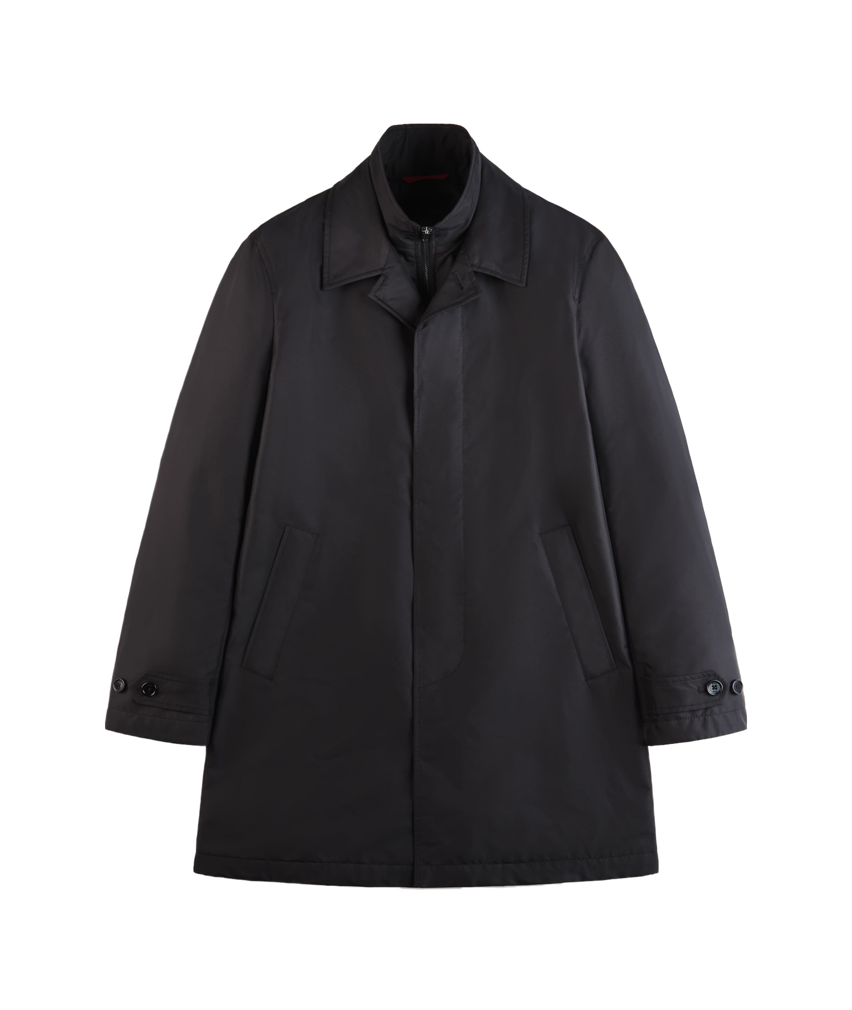 Fay Morning Coat In Technical Poplin In Black