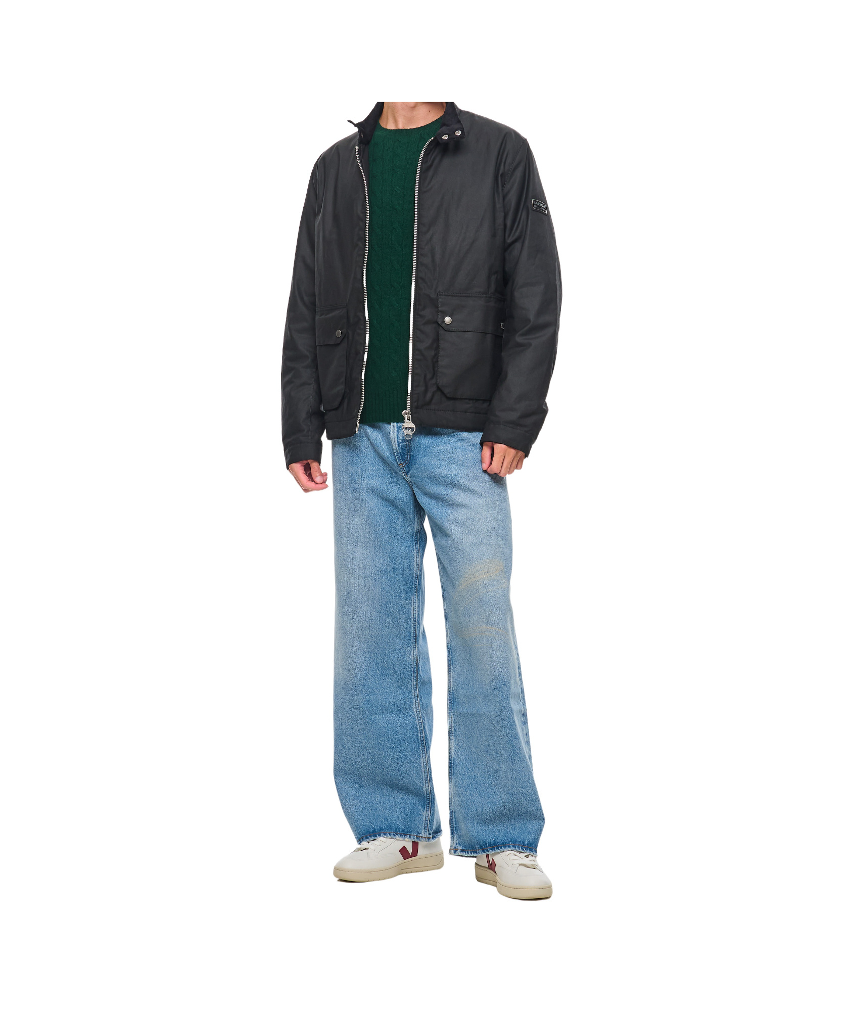 Shop Barbour Lutlaw Harrington Jacket In Blue