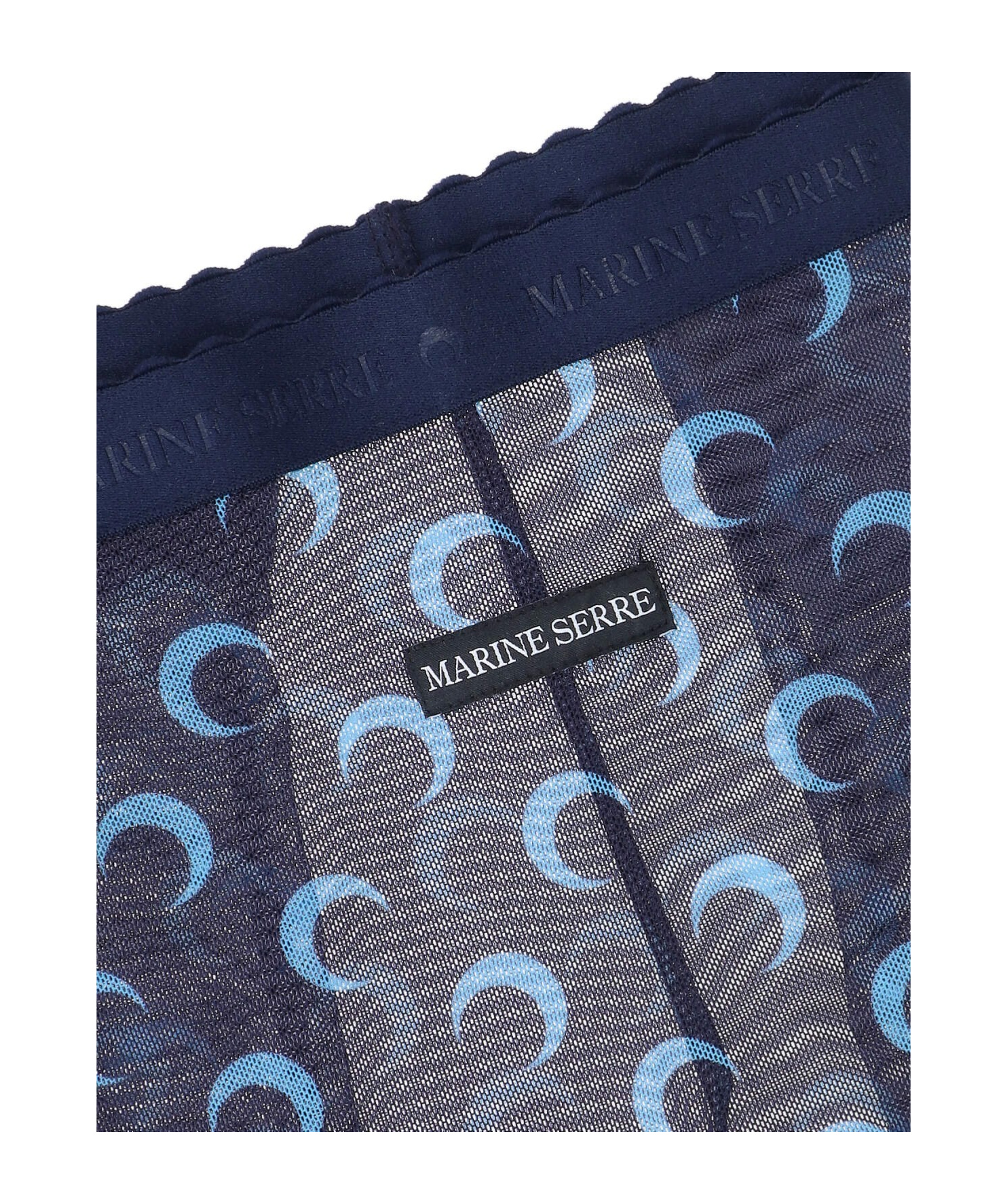 Marine Serre Moon Printed Semi-sheer Socks In Black