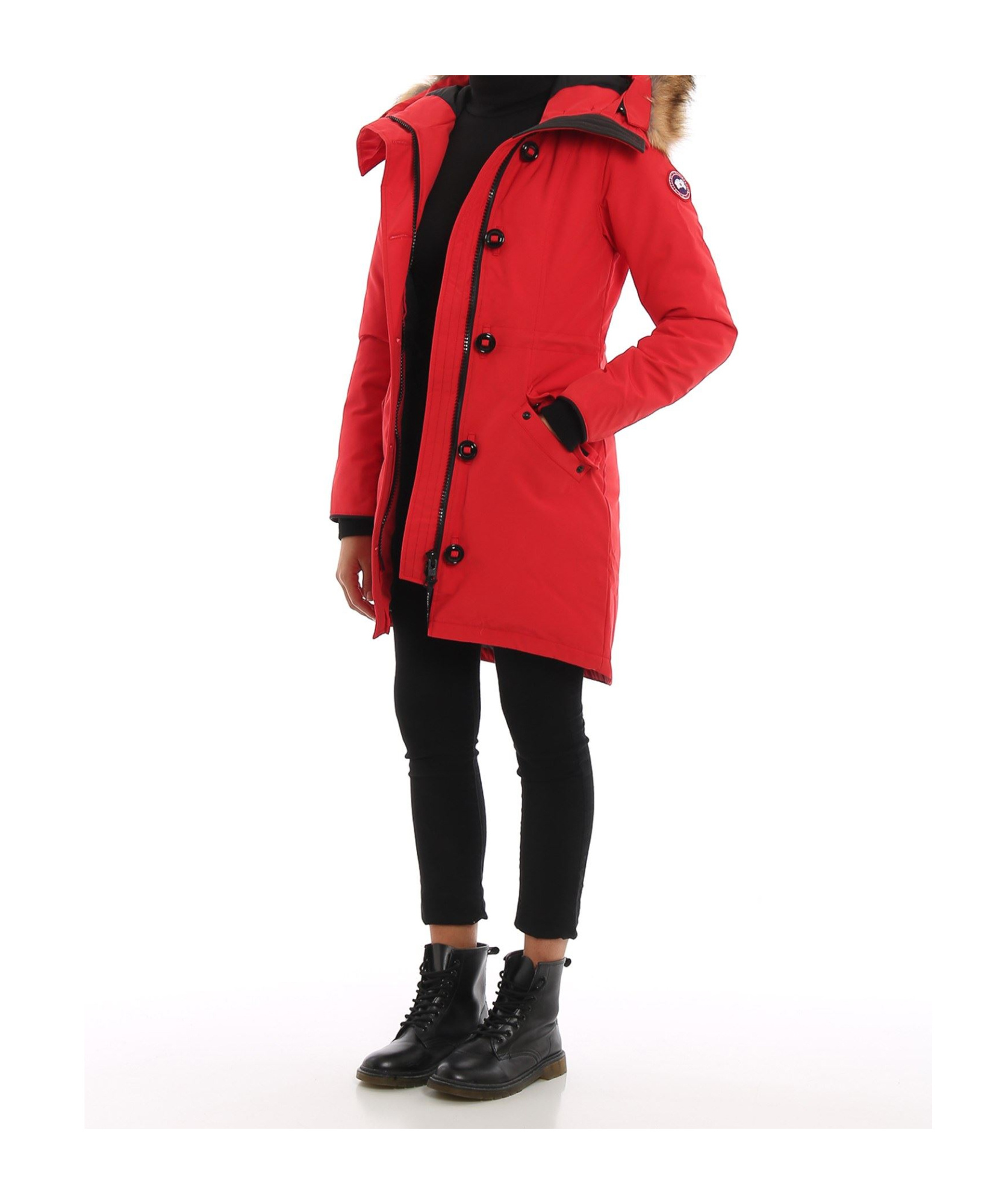 CANADA GOOSE LOGO HOODED DOWN JACKET 