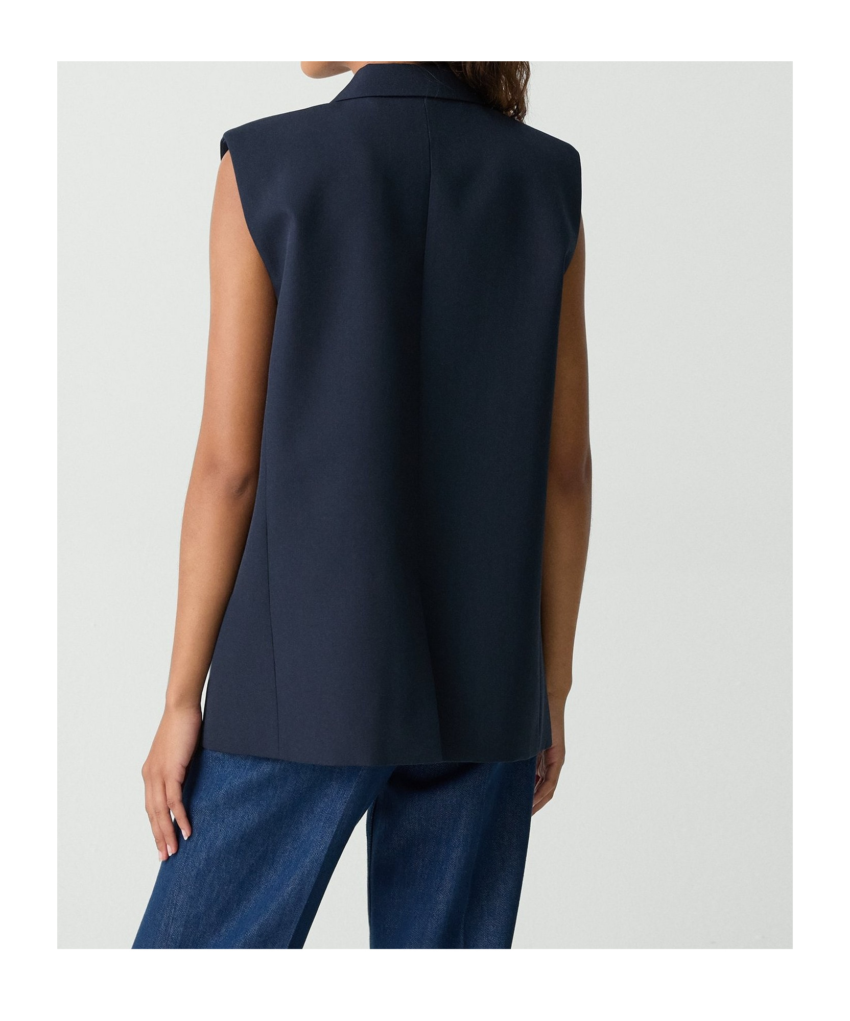 Theory Oversized Vest In Wool-blend In Blue