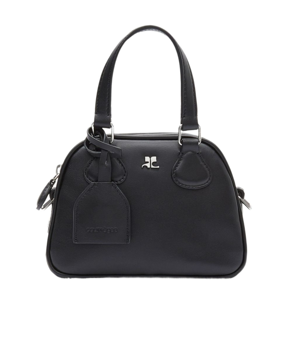 Courrèges Adjustable Strap Shoulder Bags With Silver Hardware In Black