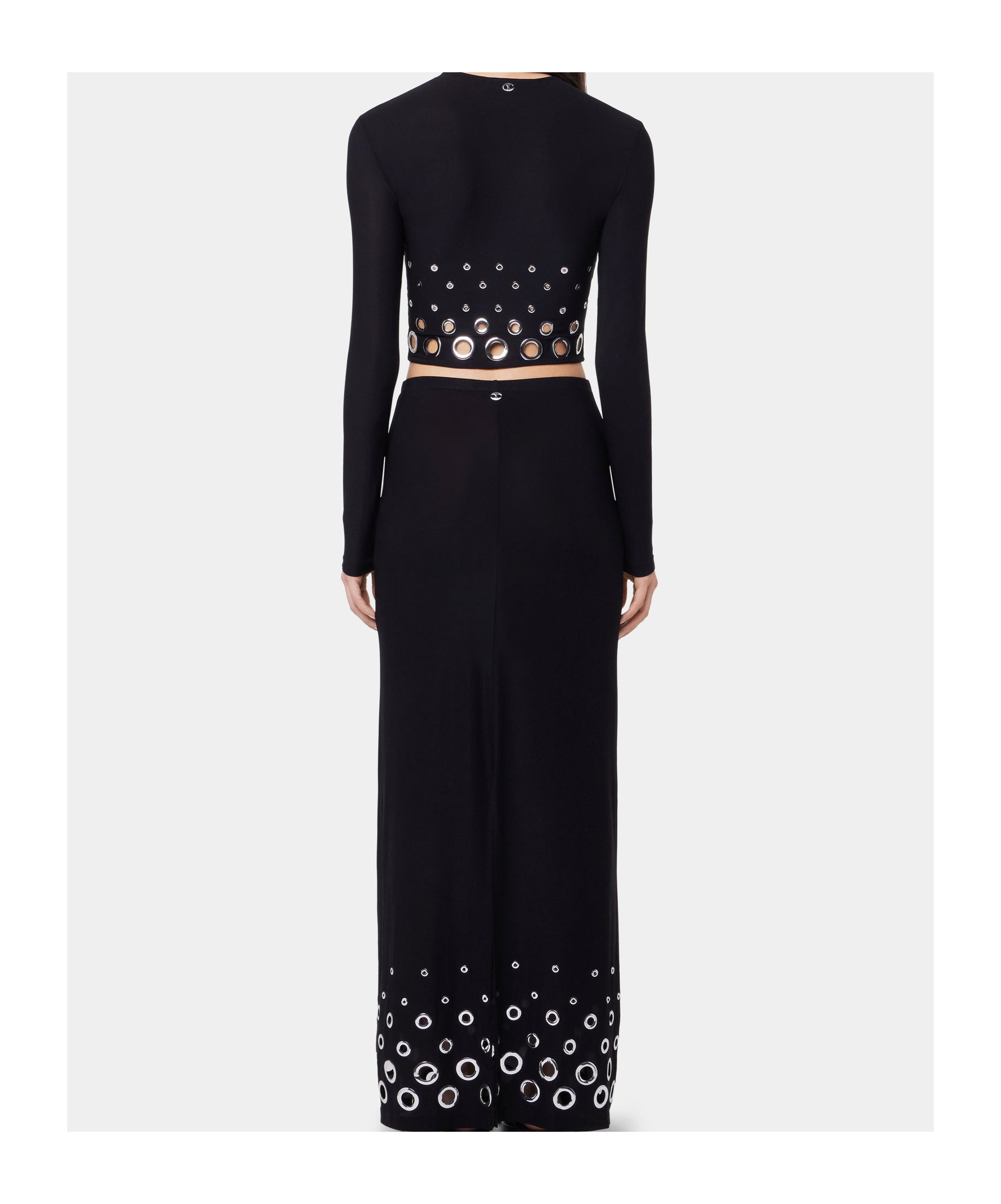 Rabanne Embellished Solid Jersey Second Skin Top In Black