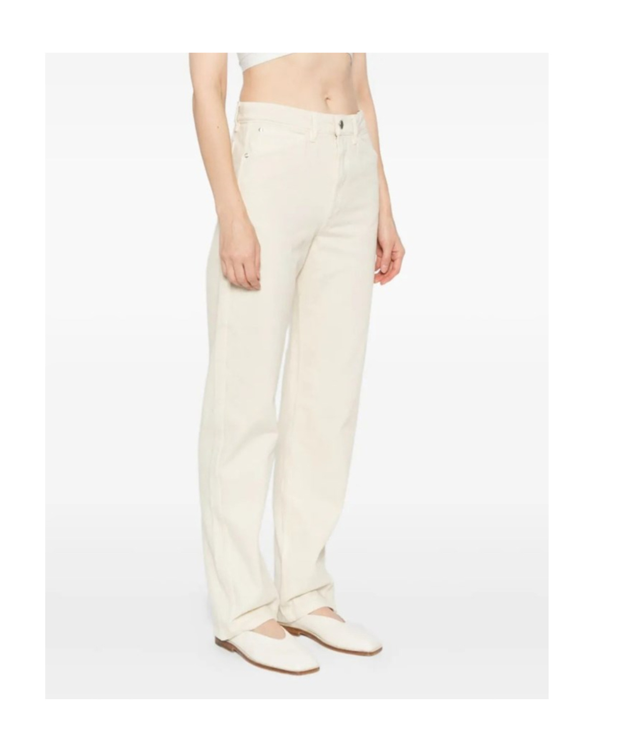 Lemaire Belt Loop Casual Pants In White
