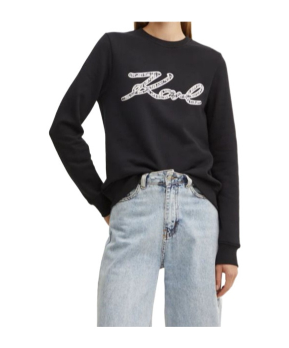 Shop Karl Lagerfeld Logo-print Sweatshirt In Black