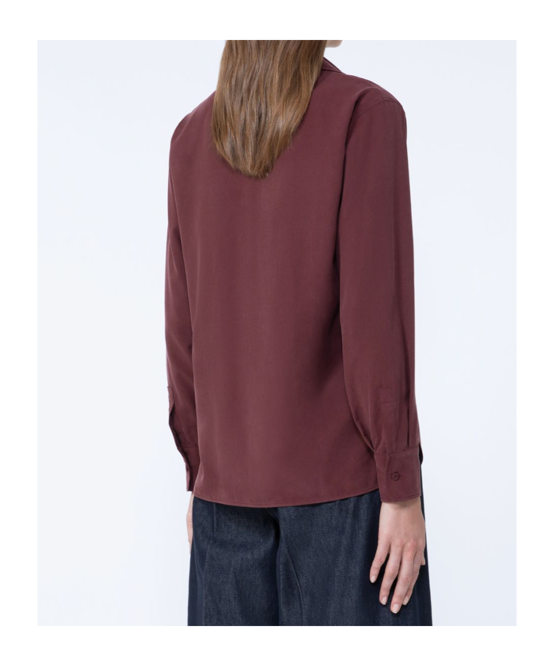 Max Mara Silk Canvas Shirt In Burgundy