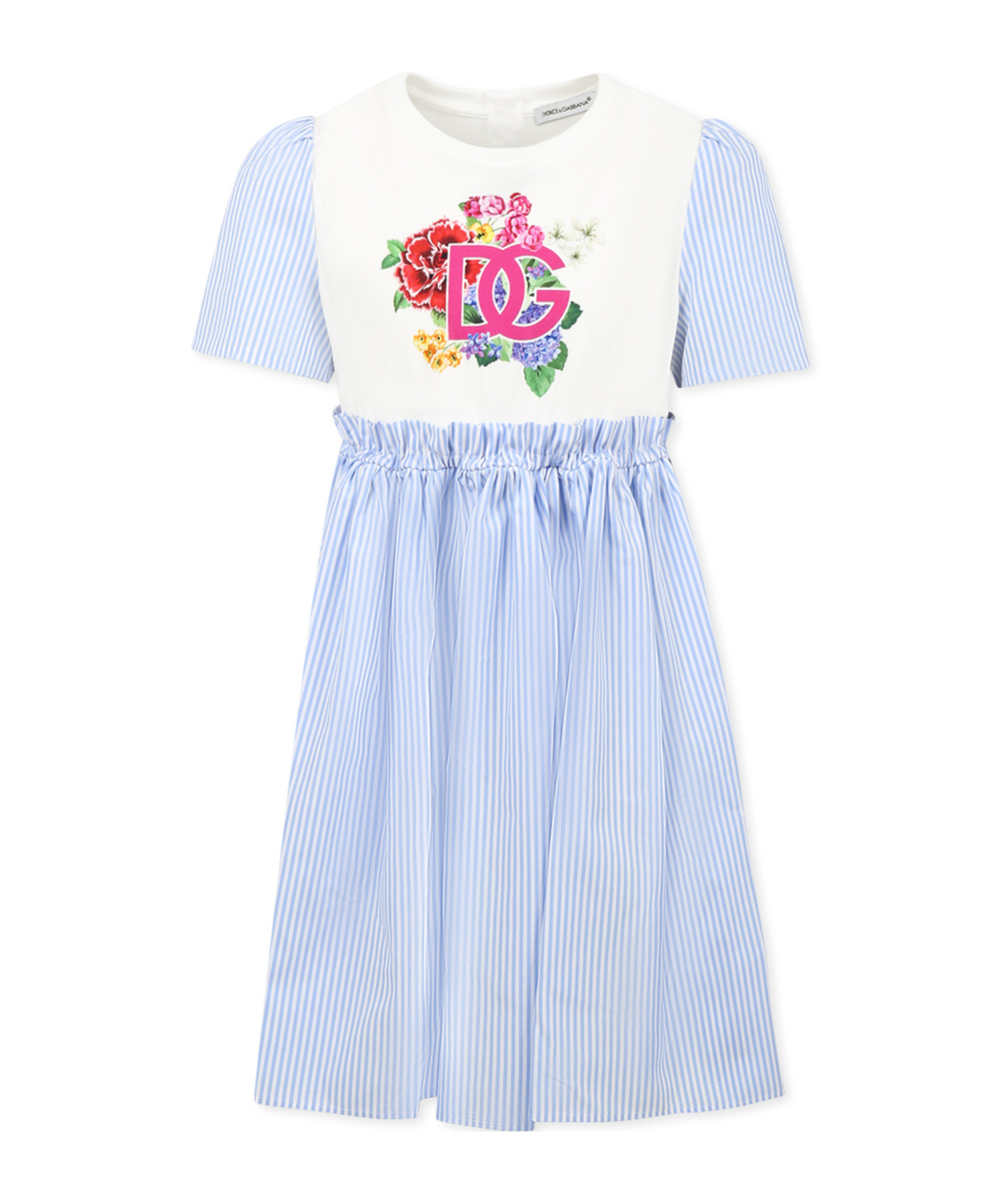 Dolce & Gabbana Short Sleeve Dress In Blue