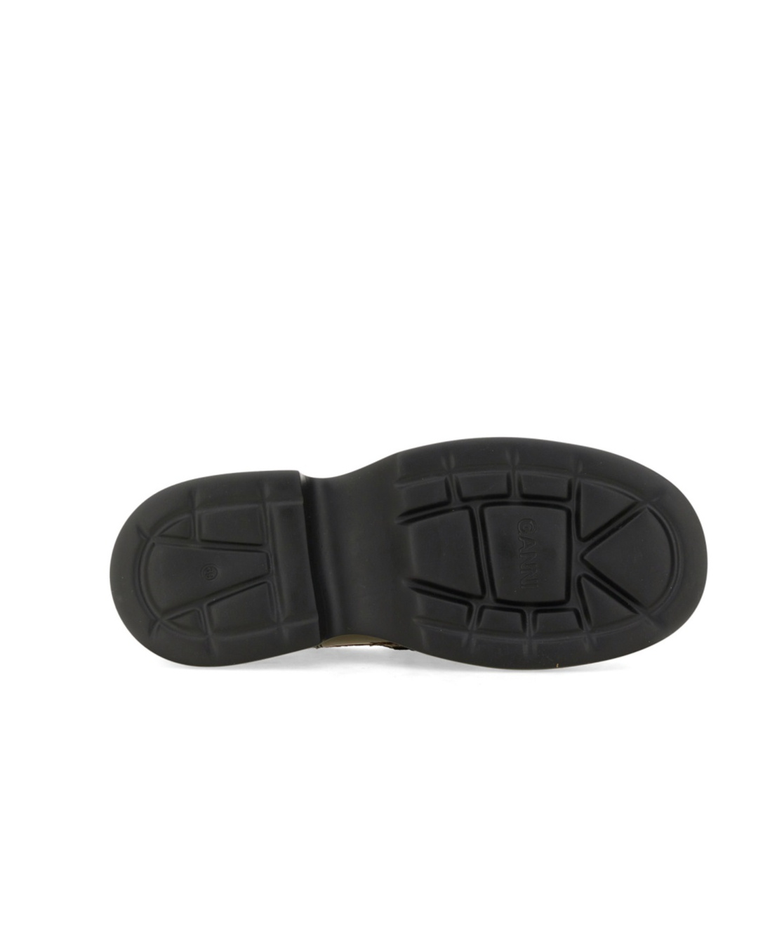 Ganni Logo Loafer Chunky Sole Glossy Finish In Black