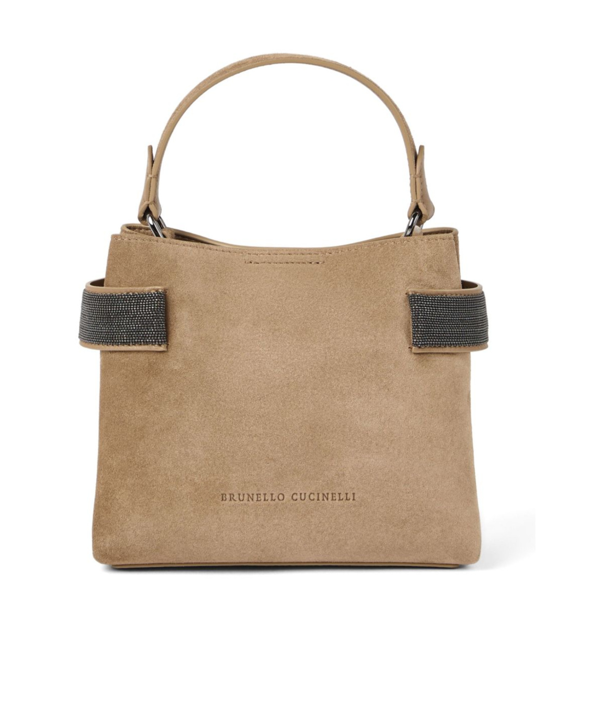 BRUNELLO CUCINELLI SEQUIN-EMBELLISHED LEATHER TOTE BAG
