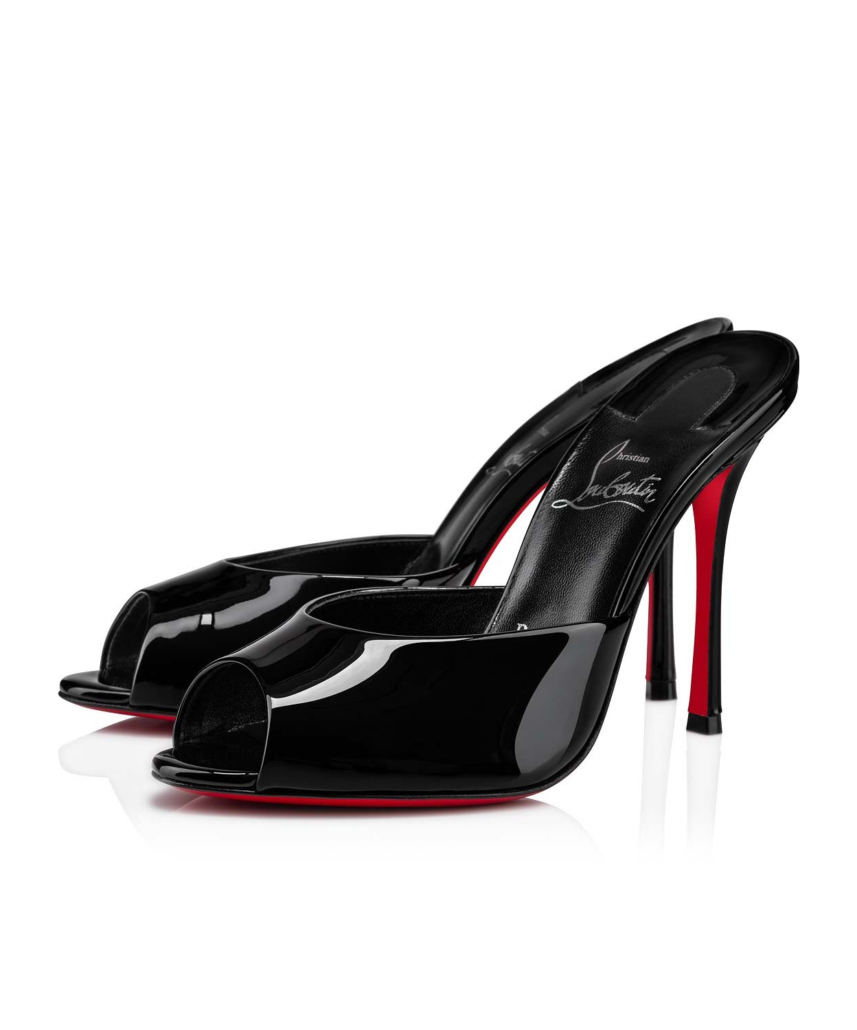 Christian Louboutin Miss Z Leather Heeled Mules 100 In Black