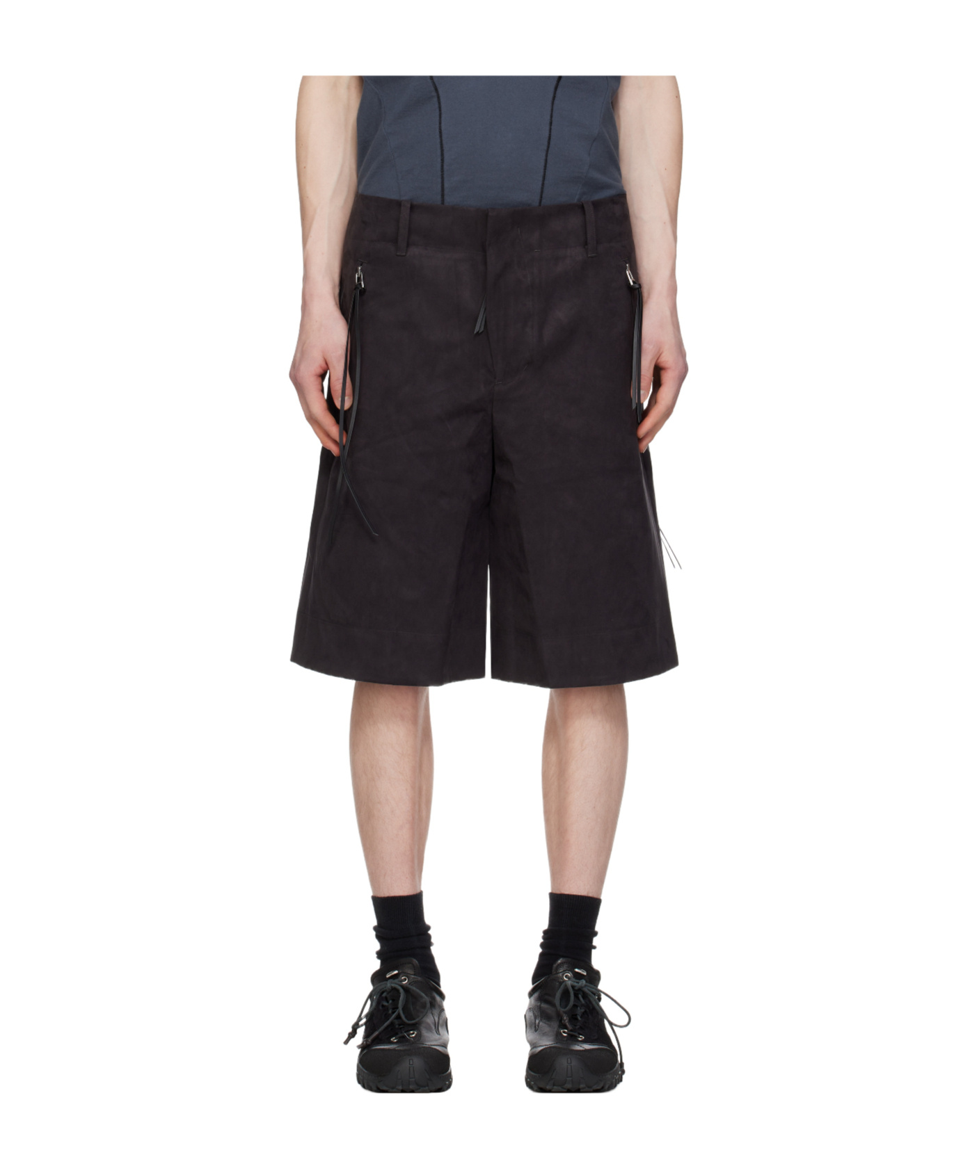 Post Archive Faction (paf) Faux Suede Shorts