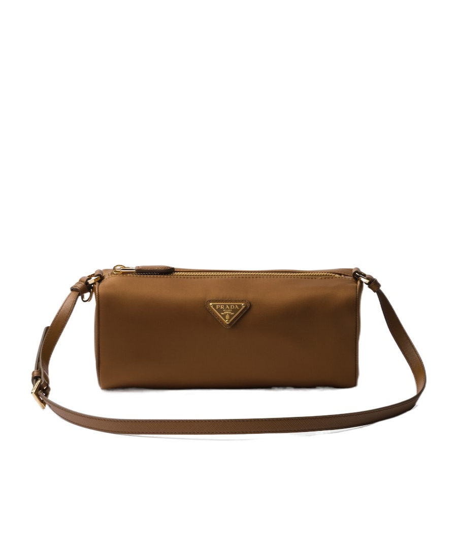 Prada Re-nylon Top-zip Shoulder Bag In Brandy