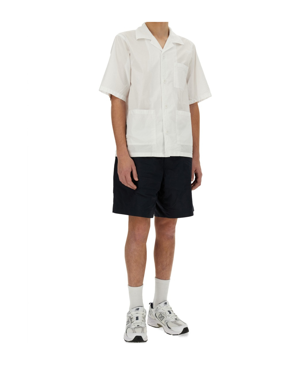 ASPESI ELASTICATED-WAIST POPLIN SHORTS