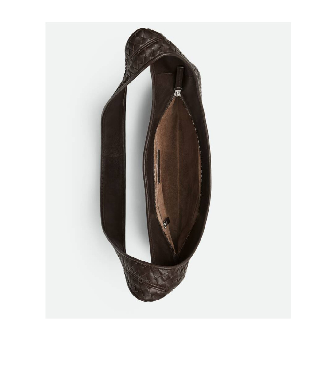 Bottega Veneta Black Crossbody Bag With Top Zip Closure And Intrecciato Motif In Leather Woman In Black