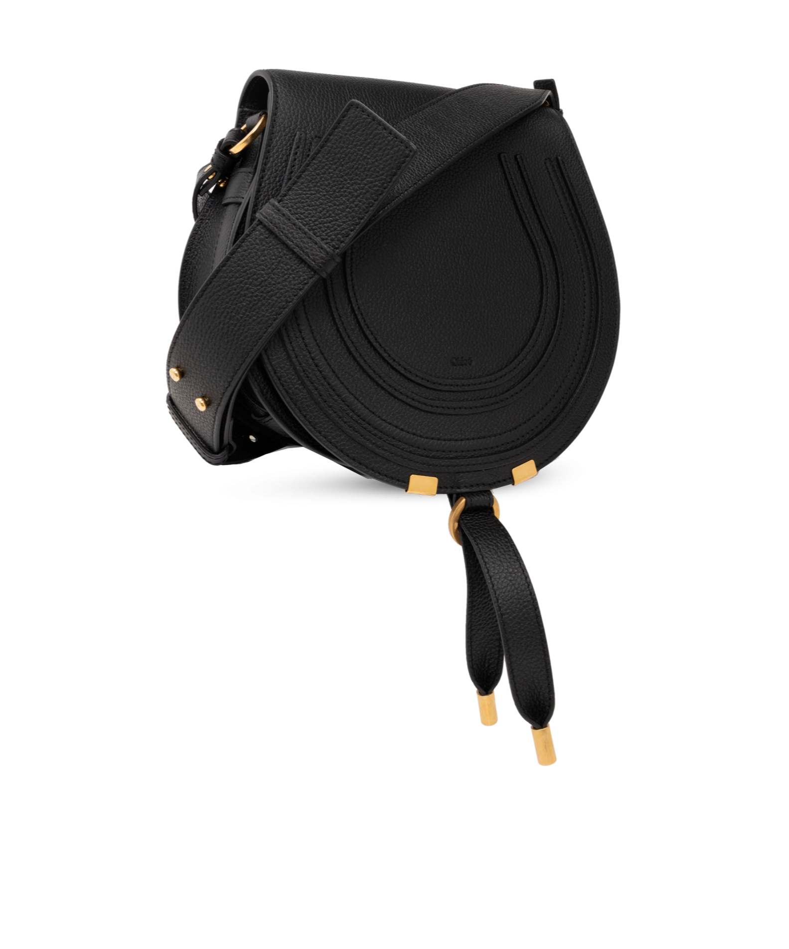 Shop Chloé Marcie Leather Crossbody Bag In Black