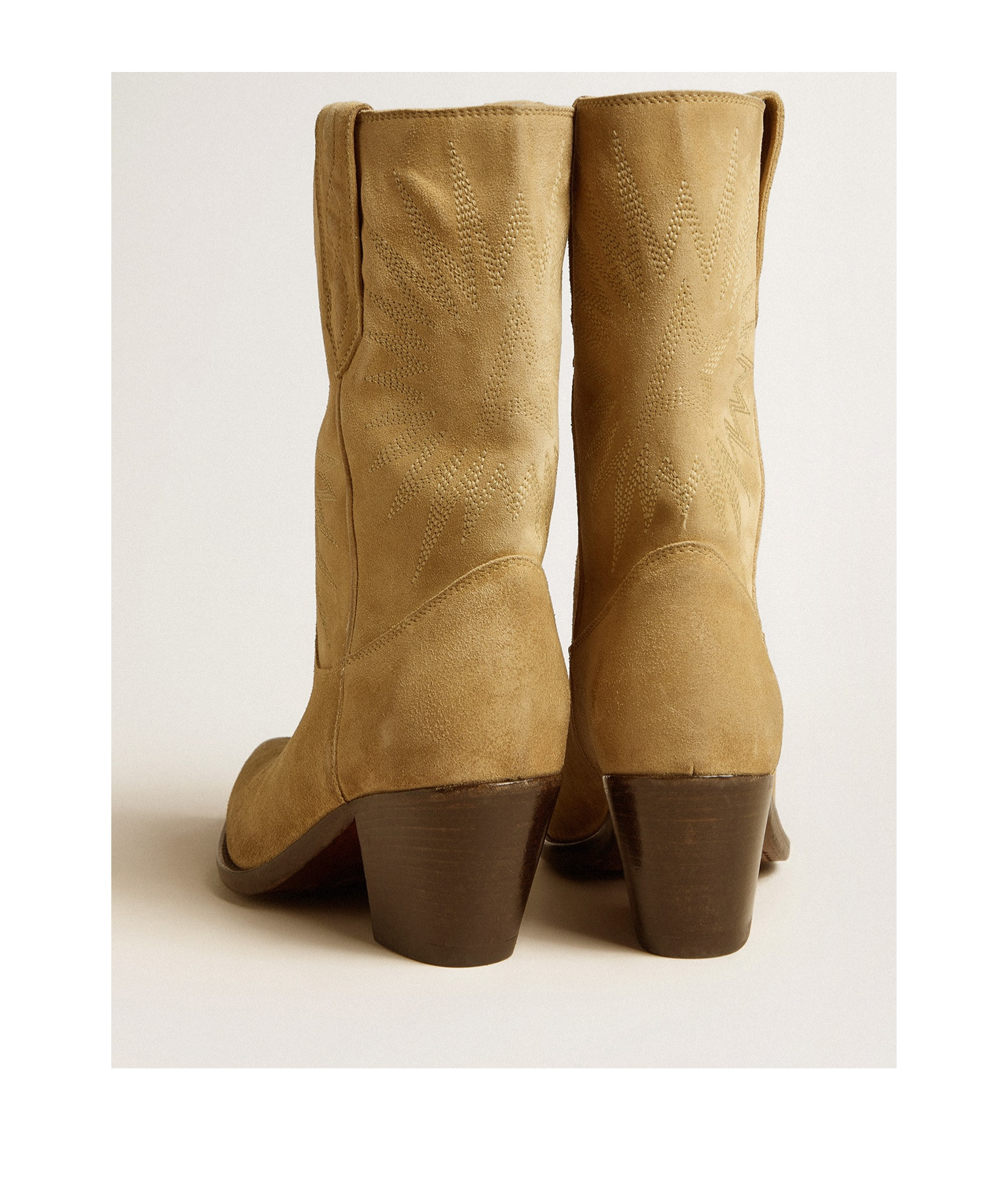 Golden Goose Pointed Short Boots In Nude