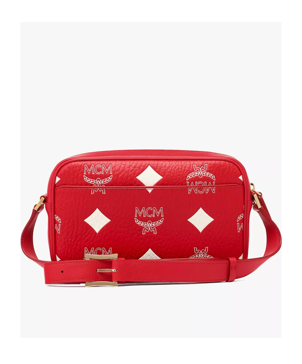 Mcm Aren Crossbody In Maxi Visetos In Red