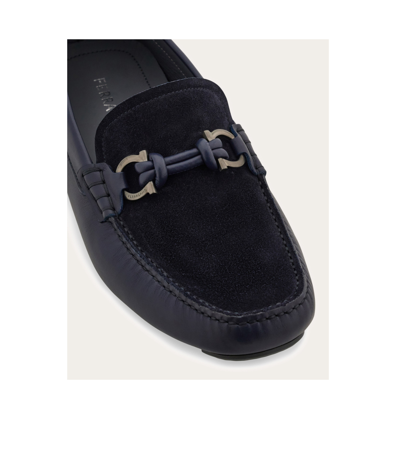 Ferragamo Almeria Leather And Suede Loafers In Multi
