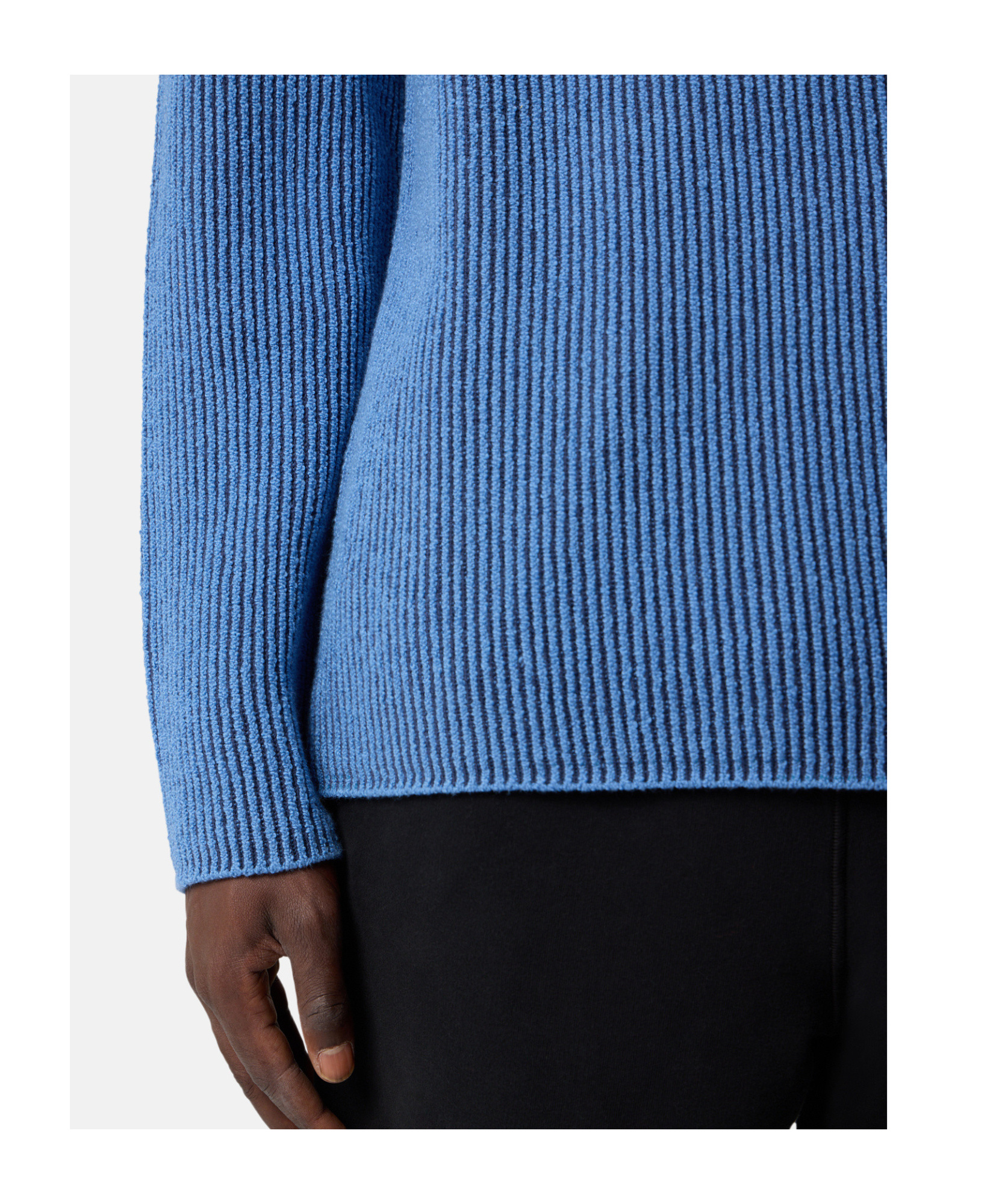 Stone Island Ribbed Texture Sweater With Crew Neckline In Blue