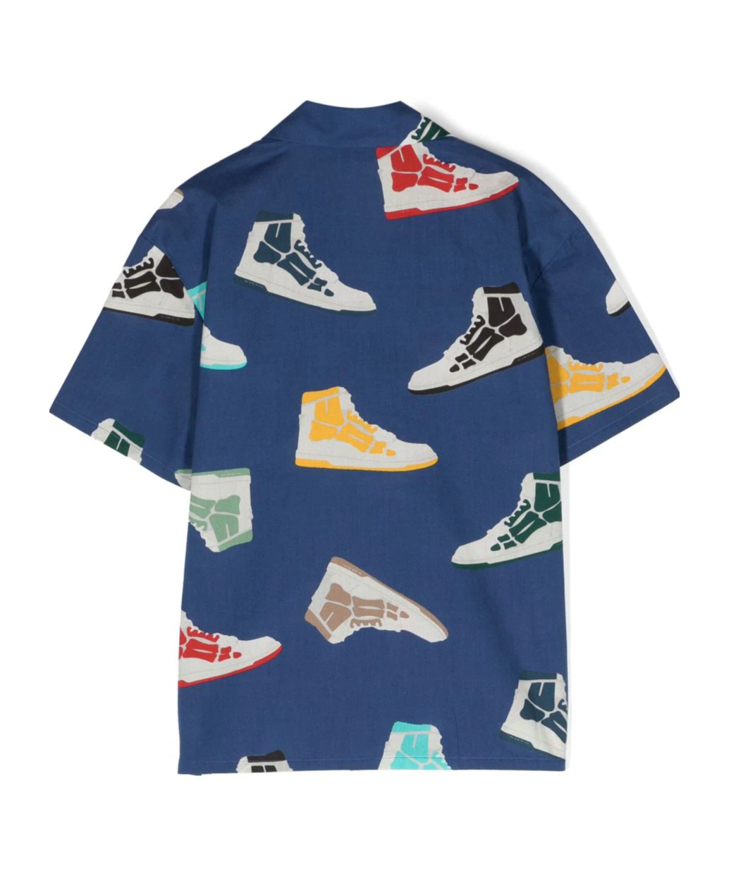 Amiri Skel-print Bowling Shirt In Blue